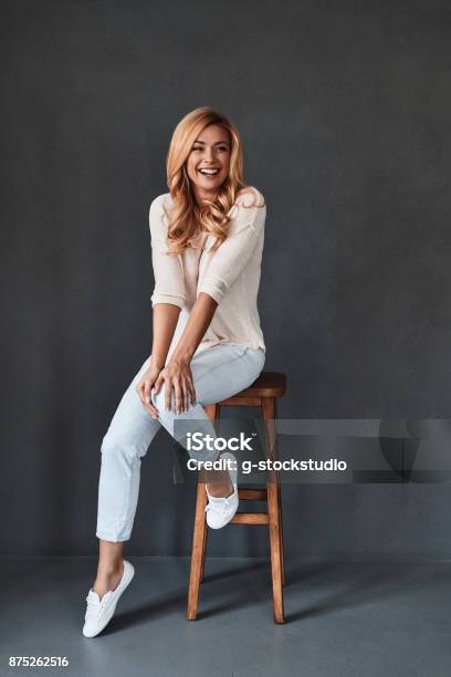 Proud To Be Beautiful Stock Photo - Download Image Now - Women, One Woman Only, Sitting