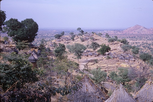 Mandara Mountains, Cameroon, 1967. One of the most beautiful landscapes in Africa: the area around the Mandara Mountains with the embedded picturesque villages.
