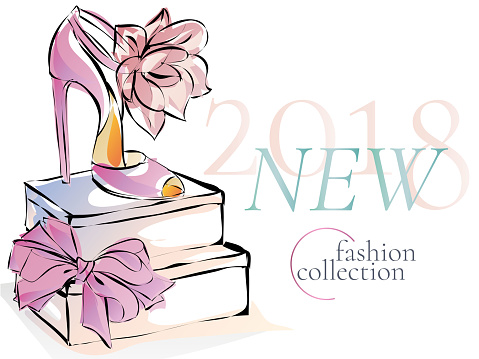 Fashion shoes new collection advertising promo banner, online shopping social media ads web template with beautiful heels. Vector illustration clipart