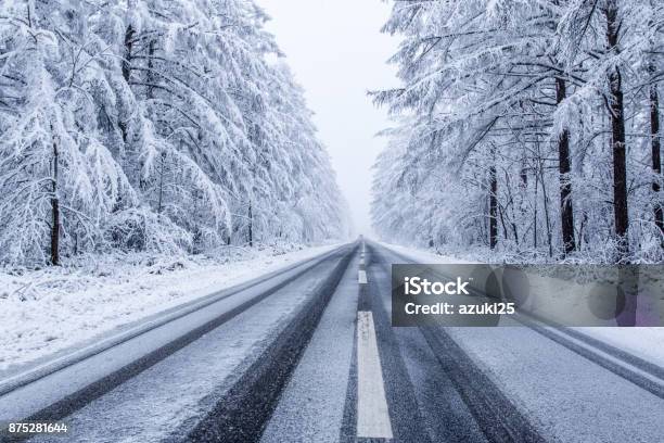 Frozen Road Hokaidojapan Stock Photo - Download Image Now - Road, Snow, Winter