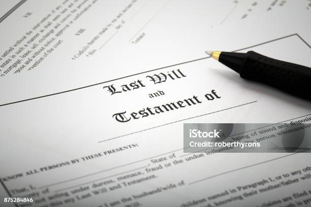 Signing Last Will Testament Stock Photo - Download Image Now - Will - Legal Document, Preparation, Probate