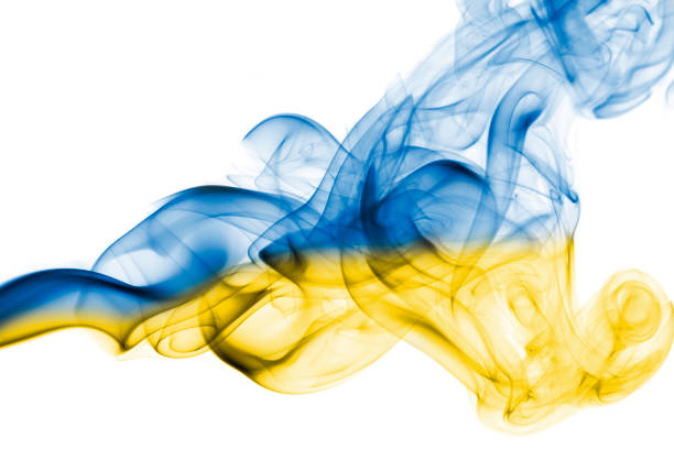 Ukraine national smoke flag