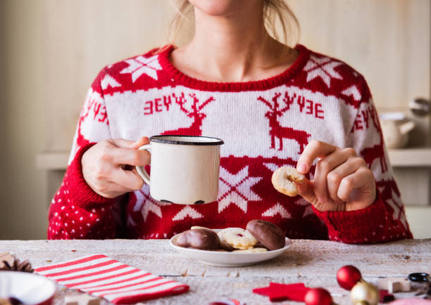 Christmas composition on a wooden background.