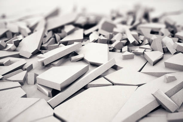 istock 3d rendering cracked earth abstract background. Cracked concrete earth abstract background. 875297544