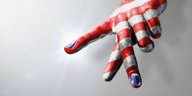 istock 3D Rendering of American female hand pointing. 875297650