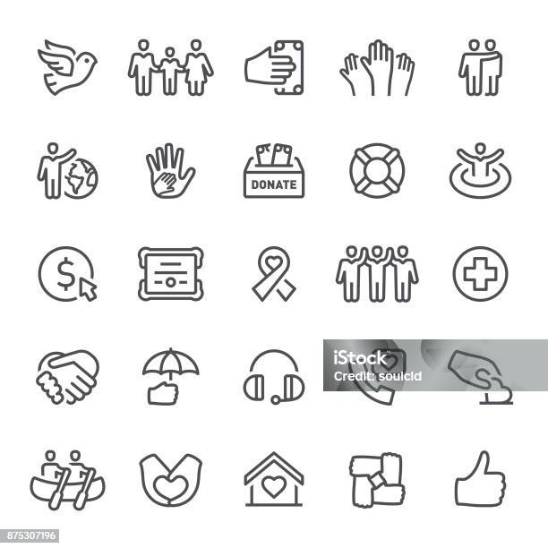 Charity Icons Stock Illustration - Download Image Now - Icon Symbol, Dove - Bird, Symbol