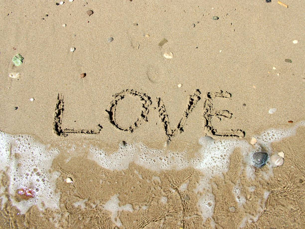 istock The inscription on the sand about love 875310594