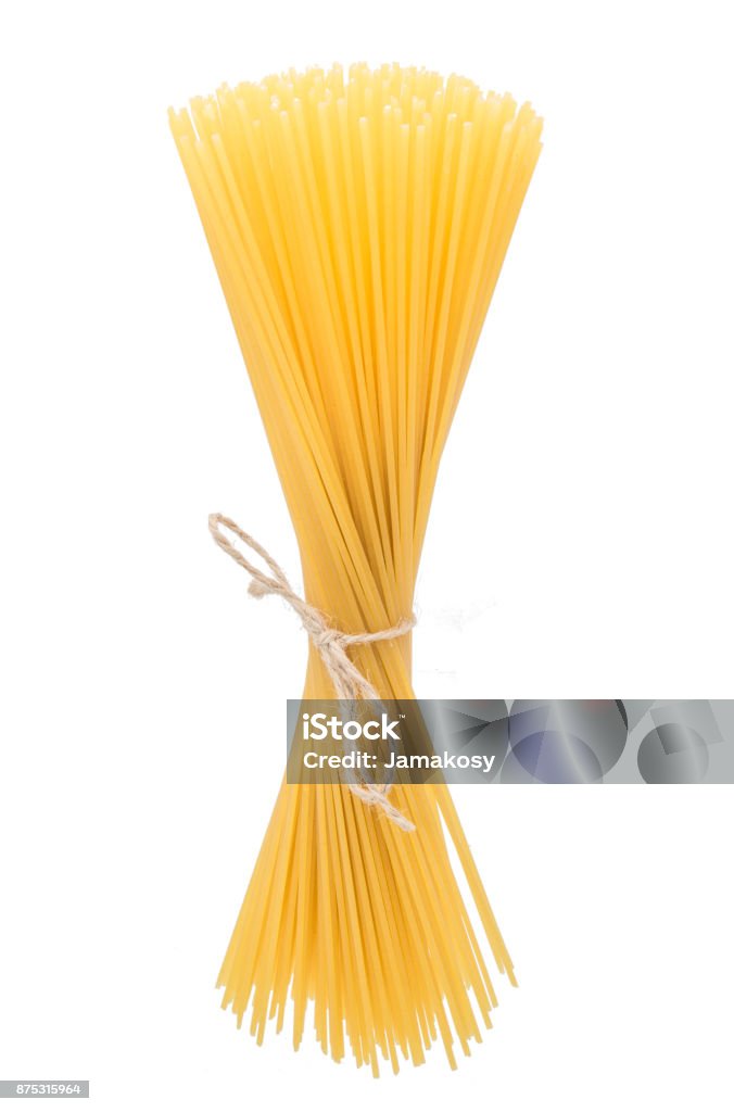Italian pasta bunch isolated on white background Spaghetti Stock Photo