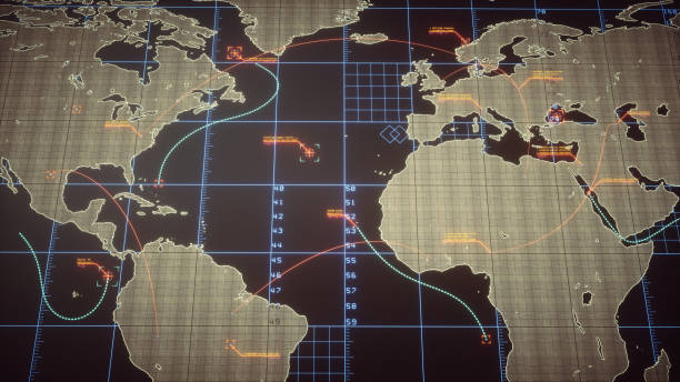 strategiczna mapa świata z infografikami - threats security internet computer zdjęcia i obrazy z banku zdjęć