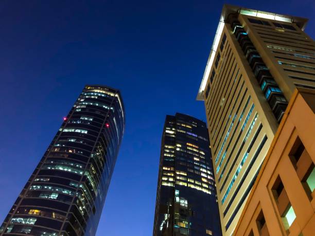 Tall skyscrapers in a capital city