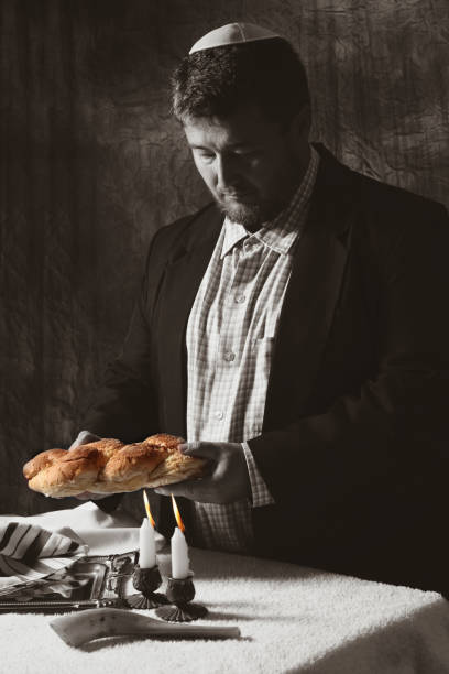 istock Heap of sweet round sabbath challah bread with 875328122