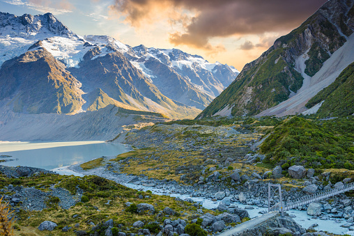 New Zealand scenic mountain landscape shot at Mount Cook