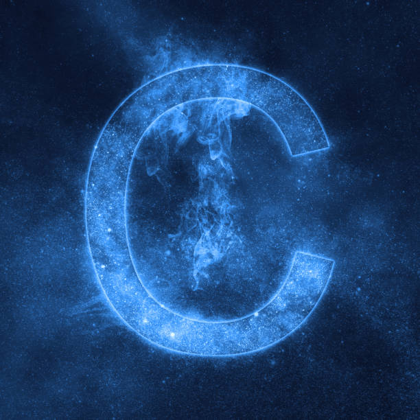 istock Letter C alphabet symbol. Space Letter, Night Sky Letter. 875332504