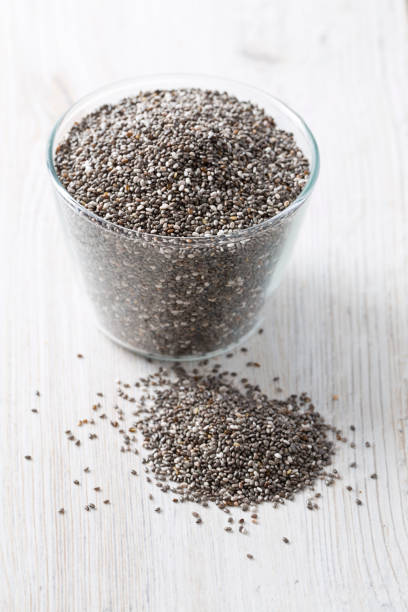 istock chia seeds in a bowl on wooden surface 875338728