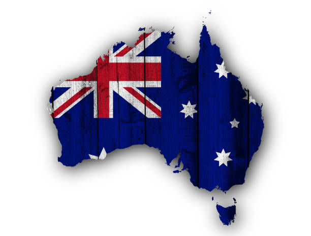istock Textured map of Australia in nice colors 875339448