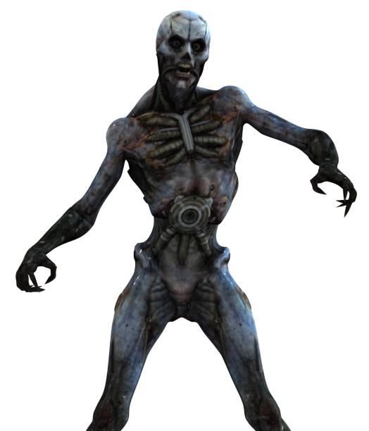 istock Cyborg monster concept 3d illustration isolated on white 875339892