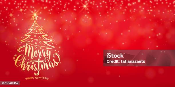 Christmas Background Happy New Year Holiday Lettering Text Stock Illustration - Download Image Now