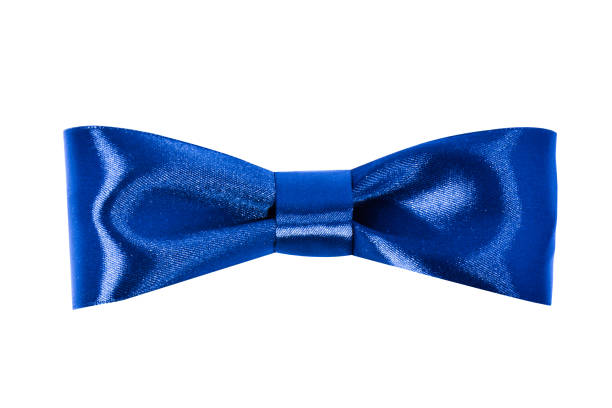 istock Blue satin gift bow. Ribbon. Isolated on white. 875340554