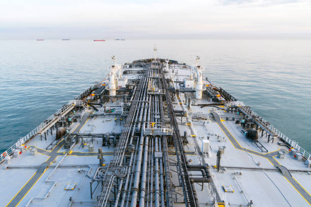 istock Deck of oil product tanker. 875342922
