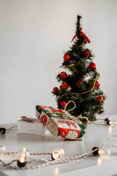 istock Christmas gift under the Christmas tree 875343358