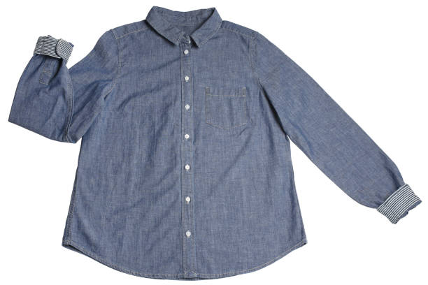 istock Blue women jeans shirt 875351656