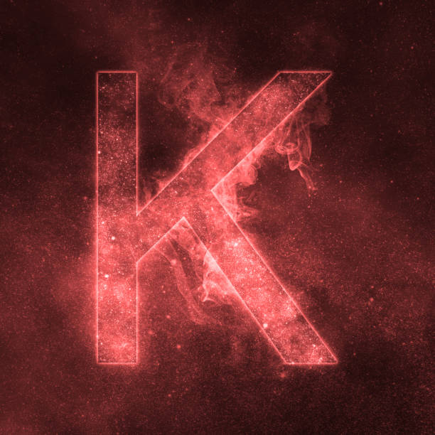 istock Letter K alphabet symbol. Space Letter, Night Sky Letter. 875359700