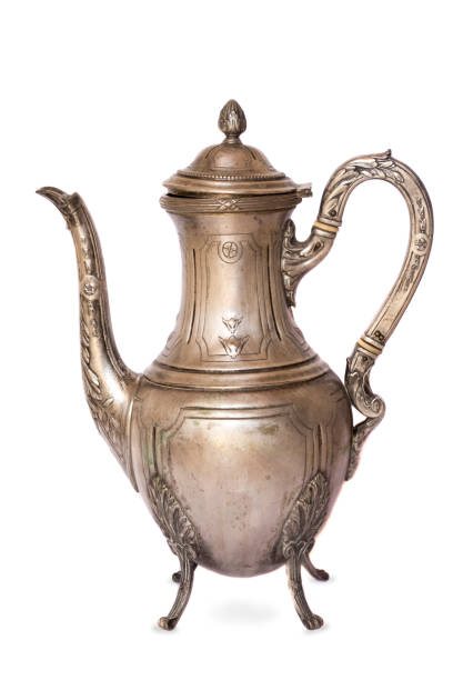 istock arabic antique old silver teapot isolated on white background 875359730