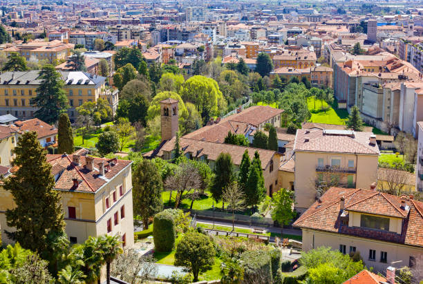 istock Aerial view of Bergamo, Italy 875360192