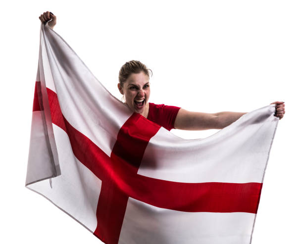 istock English Fan / Sport Player celebrating on white background 875360438