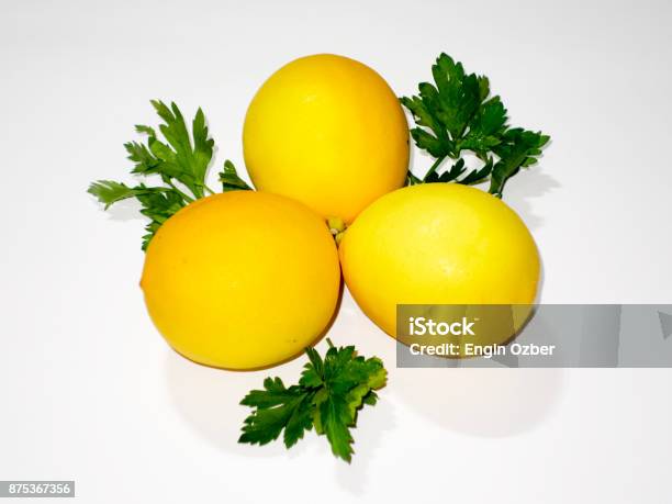 Closeplanlemon And Parsley Stock Photo - Download Image Now - Food, Freshness, Fruit