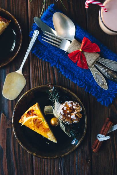 istock Top view of christmas cake 875373292