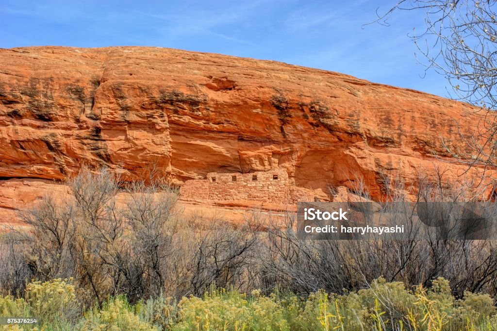 Lower Fish Creek Ruin - Utah, USA Anasazi Ruins Stock Photo