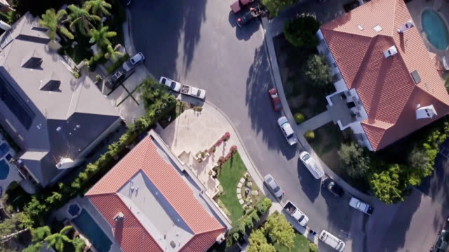 Aerial View of Beverly Hills Mansions