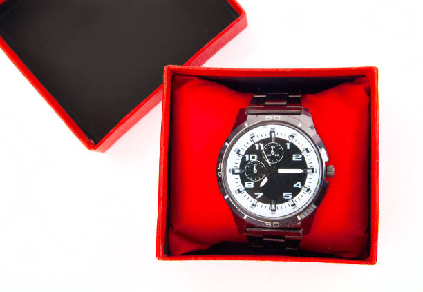 istock classic business watches in a red box isolated on white background 875383634