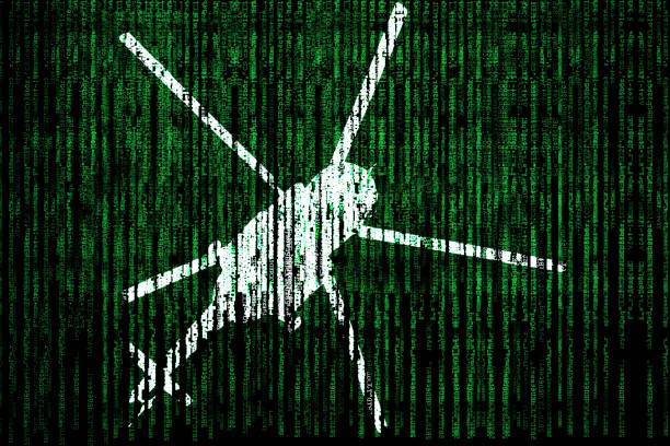 la silhouette de matrice et l’hélicoptère du code - the token generator photos et images de collection