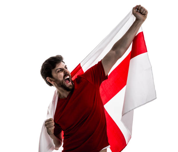 istock English Fan / Sport Player celebrating on white background 875384654