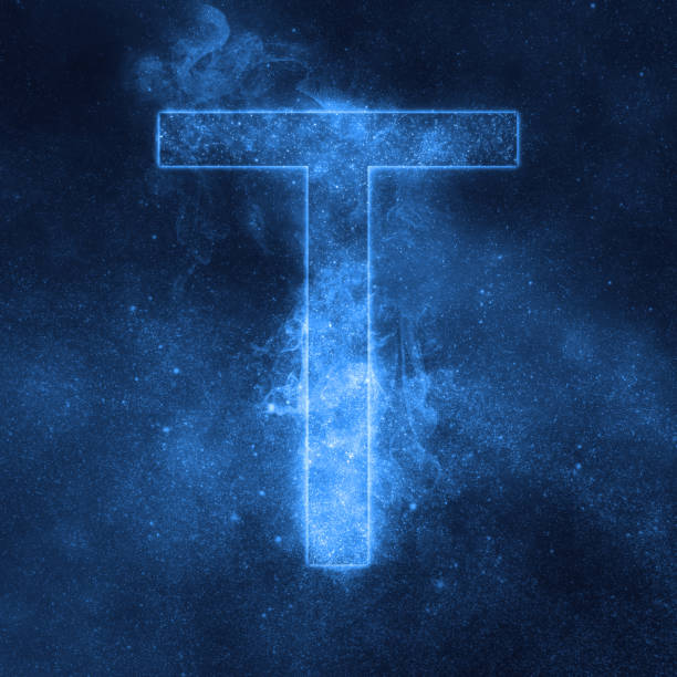 istock Letter T alphabet symbol. Space Letter, Night Sky Letter. 875388336