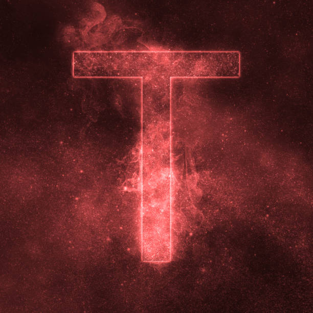 istock Letter T alphabet symbol. Space Letter, Night Sky Letter. 875391012