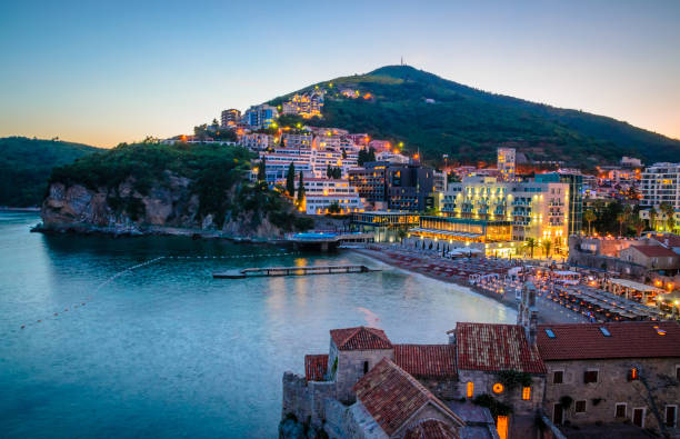istock Aerial view on old district of Budva, Montenegro 875401736