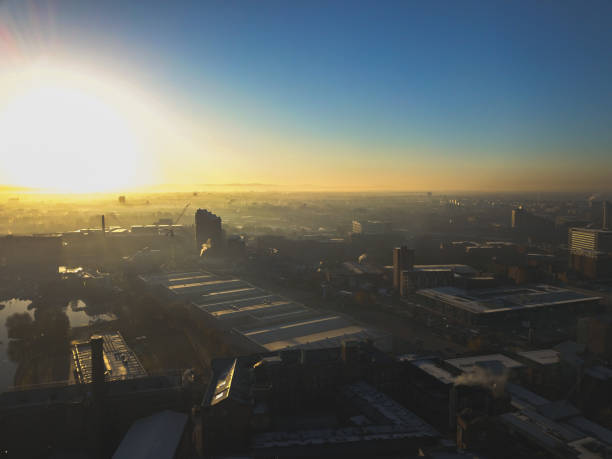 istock Aerial drone view of a city centre 875403228