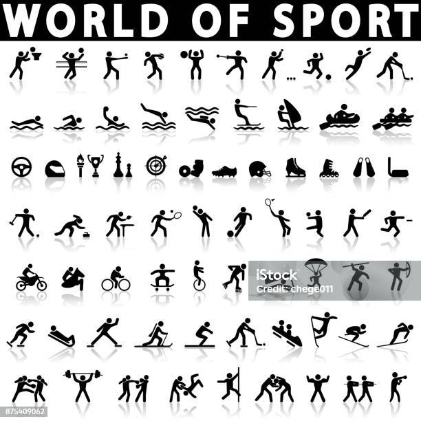 Sports Icons Set Stock Illustration - Download Image Now - Icon Symbol, Sport, Swimming