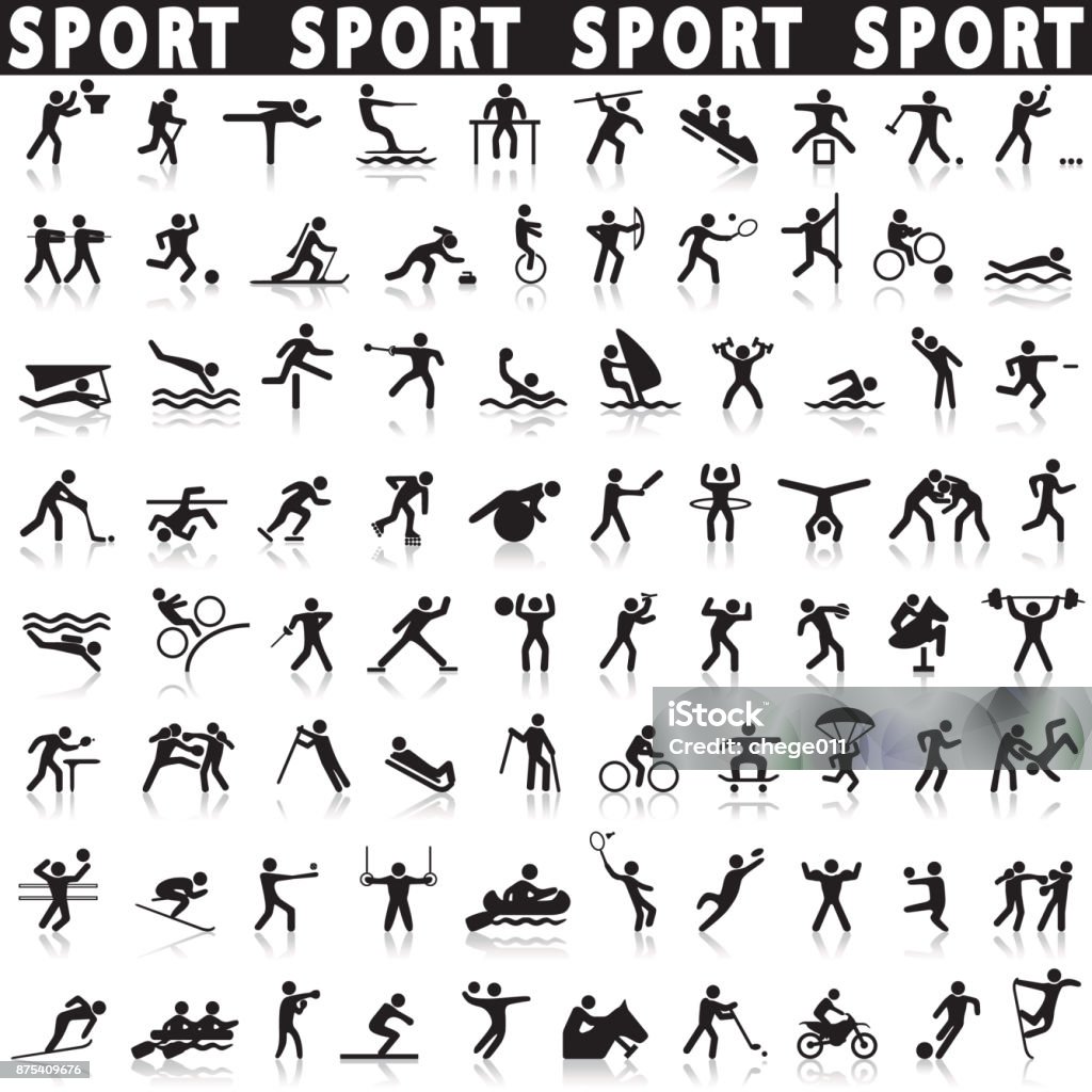 sports icons set. sports icons set on a white background with a shadow Icon Symbol stock vector