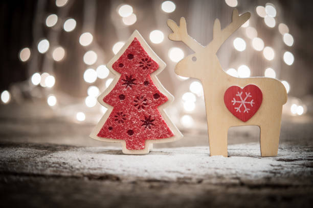 istock Reindeer and Christmas tree as holiday background 875416880
