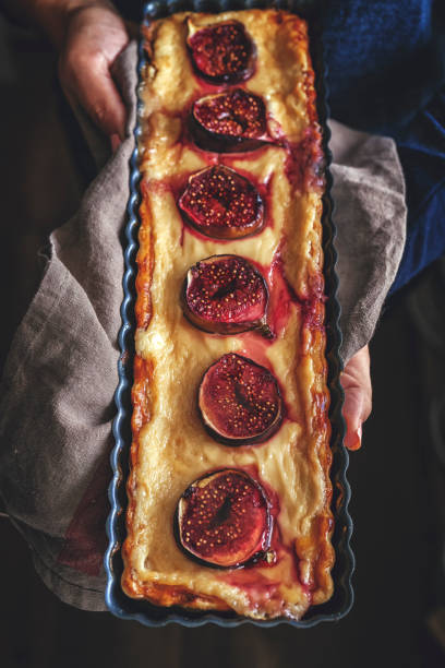 istock Tart with Figs and Mascarpone Cheese Served with Honey 875421426