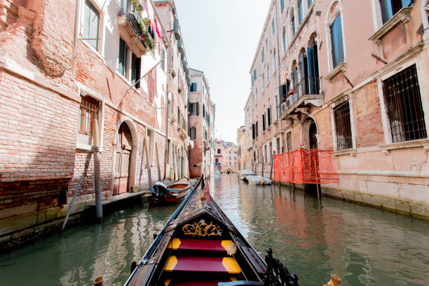 istock View from gondola during the ride through the canals, Venice 875422612