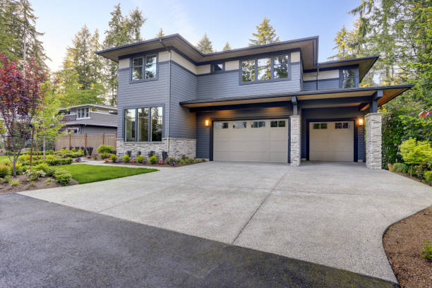 istock New construction home with wood and stone siding 875424288