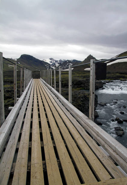 istock Bridge crossing a wild river in Iceland 875426696