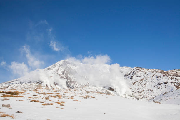 Mountain Asahidake in Hokkaido stock photo