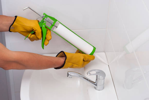 sanitary silicone sealant stock photo