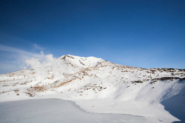 Mountain Asahidake in Hokkaido stock photo